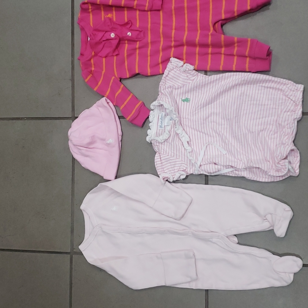 Lolo Ralph Lauren girls size 3 month one piece outfits